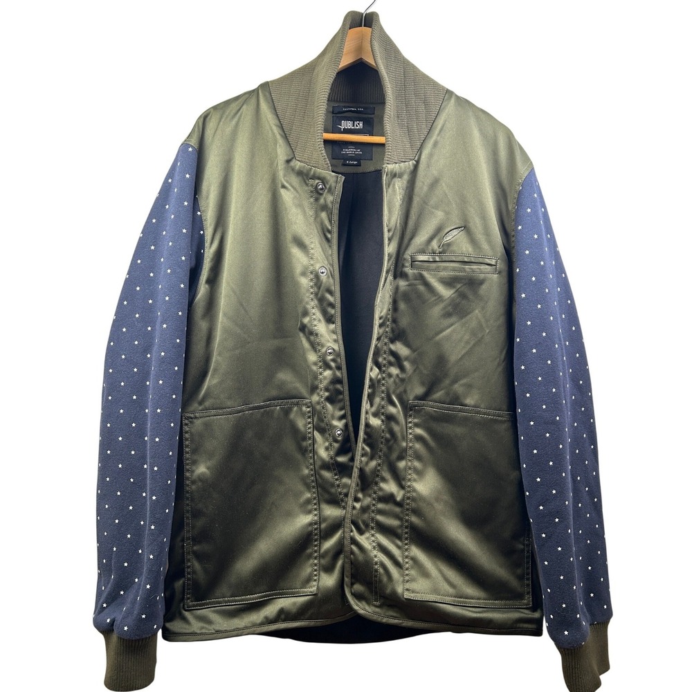Publish Bandit Varsity‎ Coach Jacket XL Star Sleeves Good Fellers Spring 2014